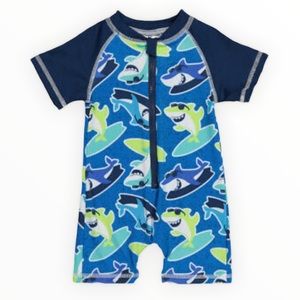 NWT Sol Swim Shark Print Rashguard 3-6M